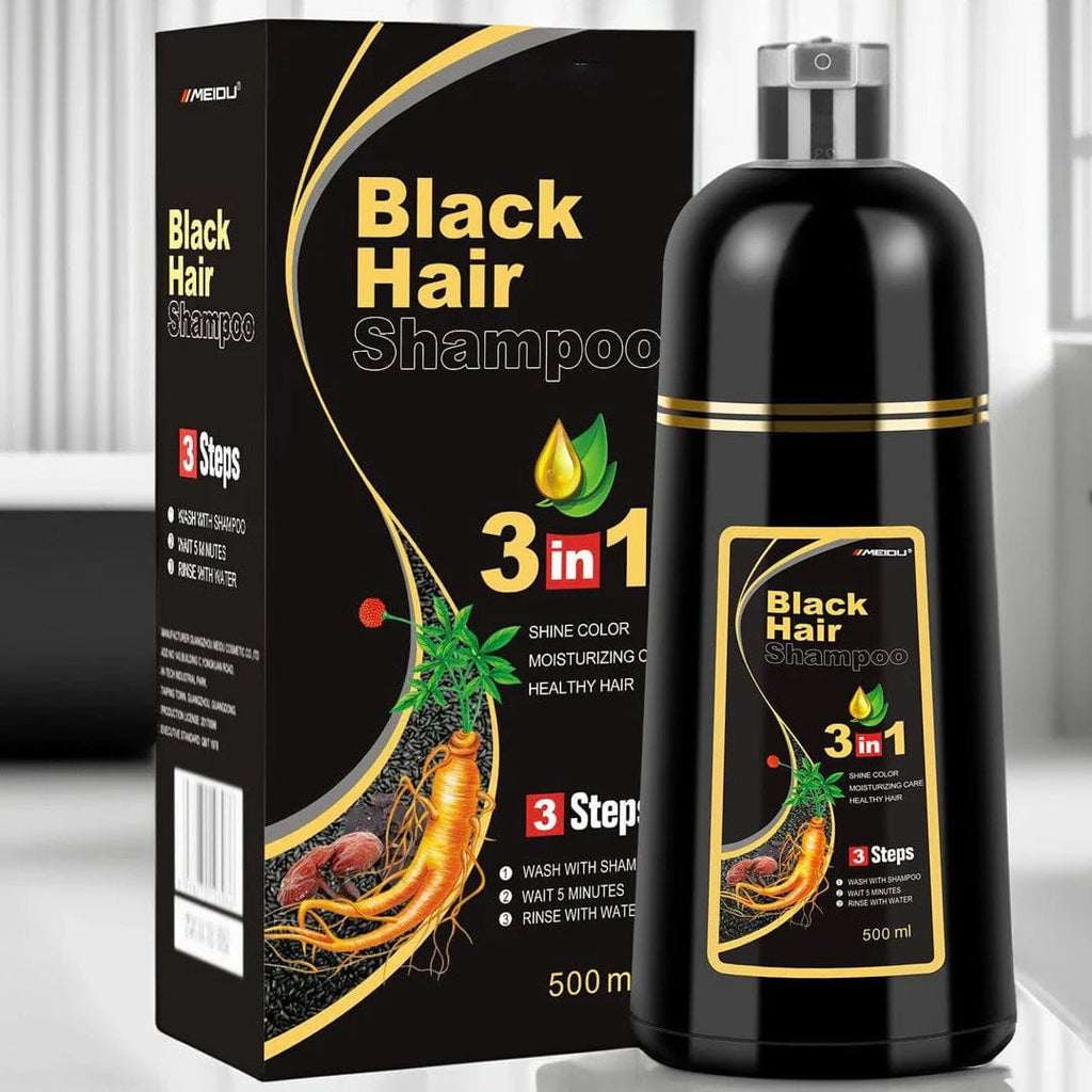 3 in 1 Black Hair Dye Shampoo - Style Elevates