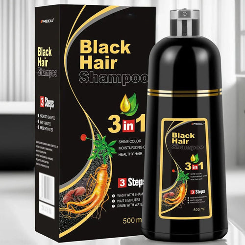 3 in 1 Black Hair Dye Shampoo - Style Elevates