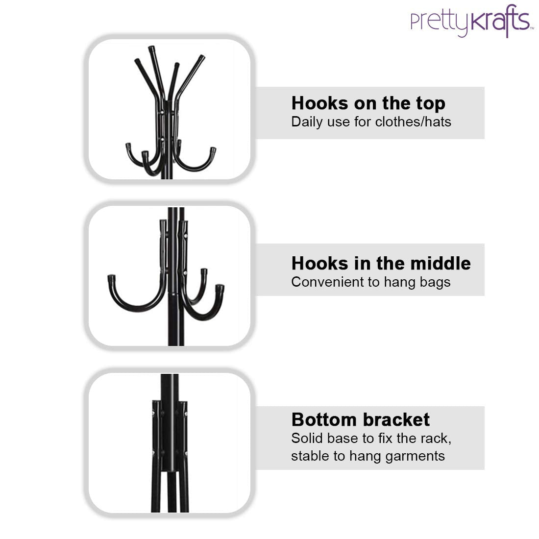 6 Hook Coat Hanger Clothes Stand Hanging Pole - Style Elevates