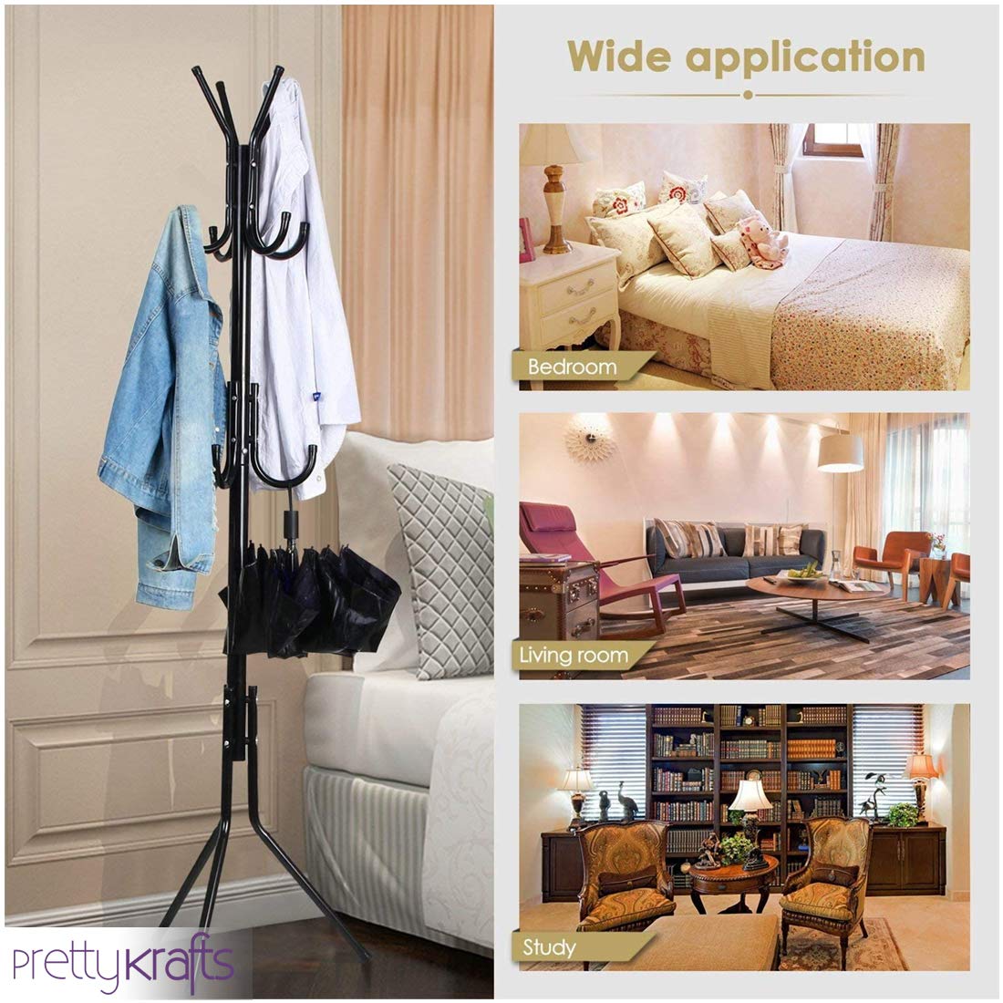 6 Hook Coat Hanger Clothes Stand Hanging Pole - Style Elevates