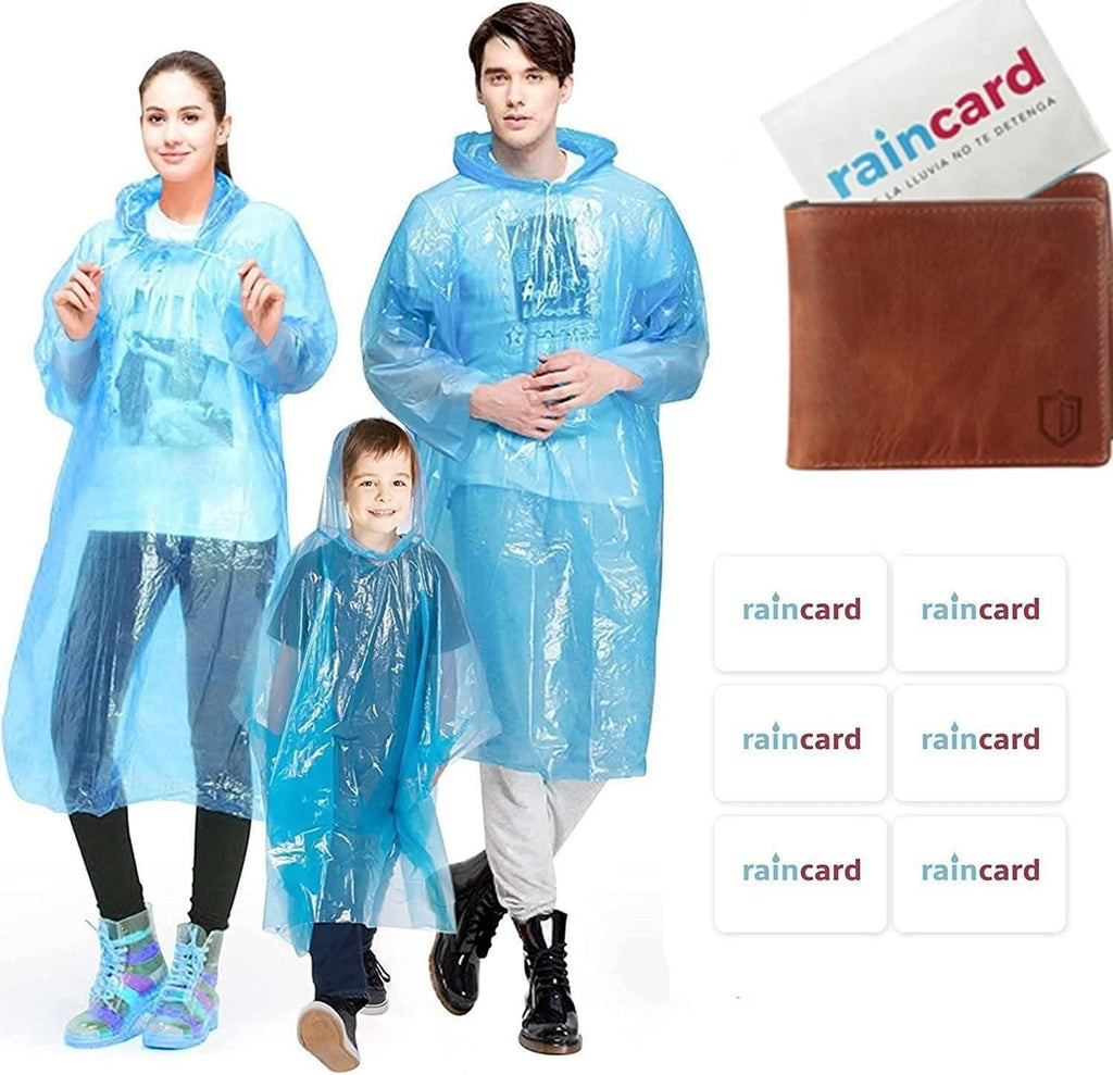 FULLY Reusable Wallet Rain Card Rain Coat for Adults (Set of 5) Multicolour - Style Elevates