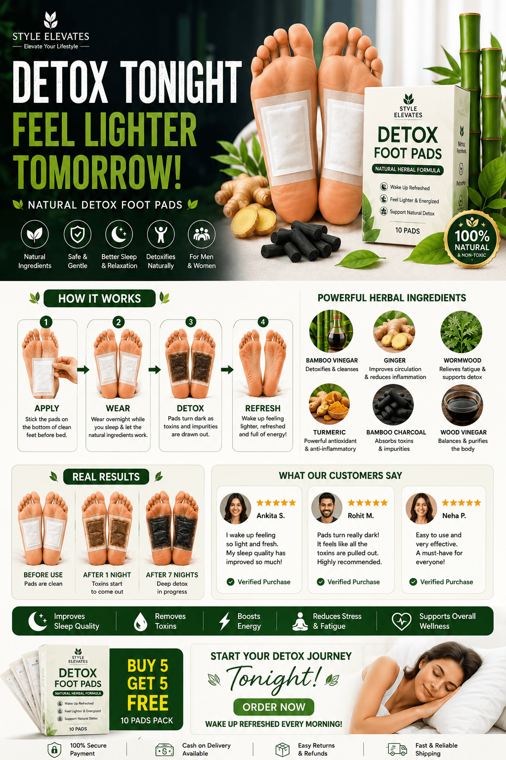 Herbal Detox Foot Pads - relaxing foot care lifestyle shot