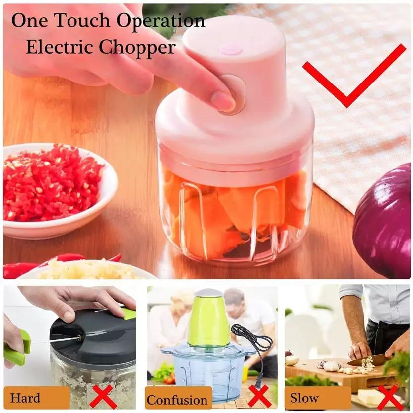 KolorFish Electric Mini Garlic Chopper 250ml Electric Vegetable Chopper - Style Elevates