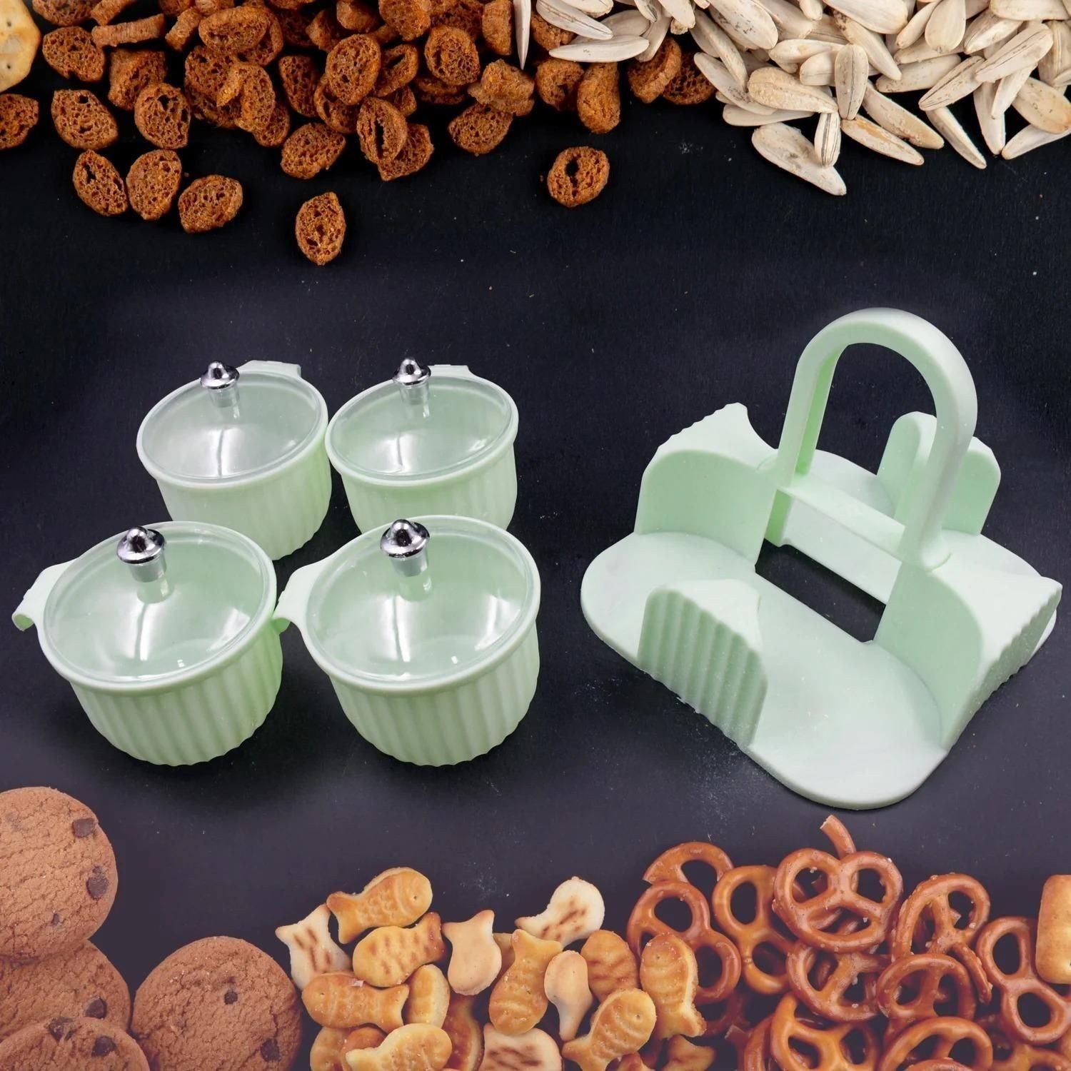 Multipurpose 4 pcs Storage Jar with Tray - Style Elevates