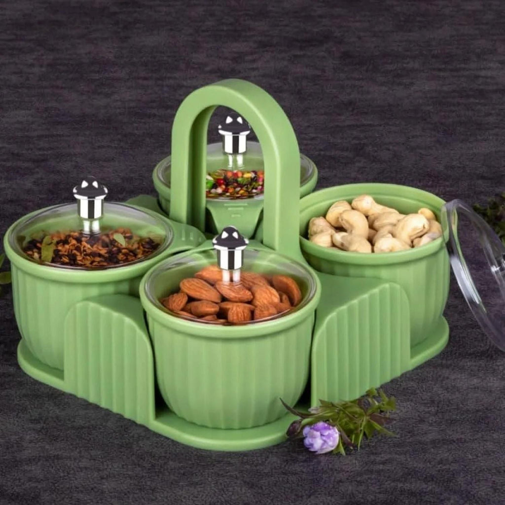 Multipurpose 4 pcs Storage Jar with Tray - Style Elevates