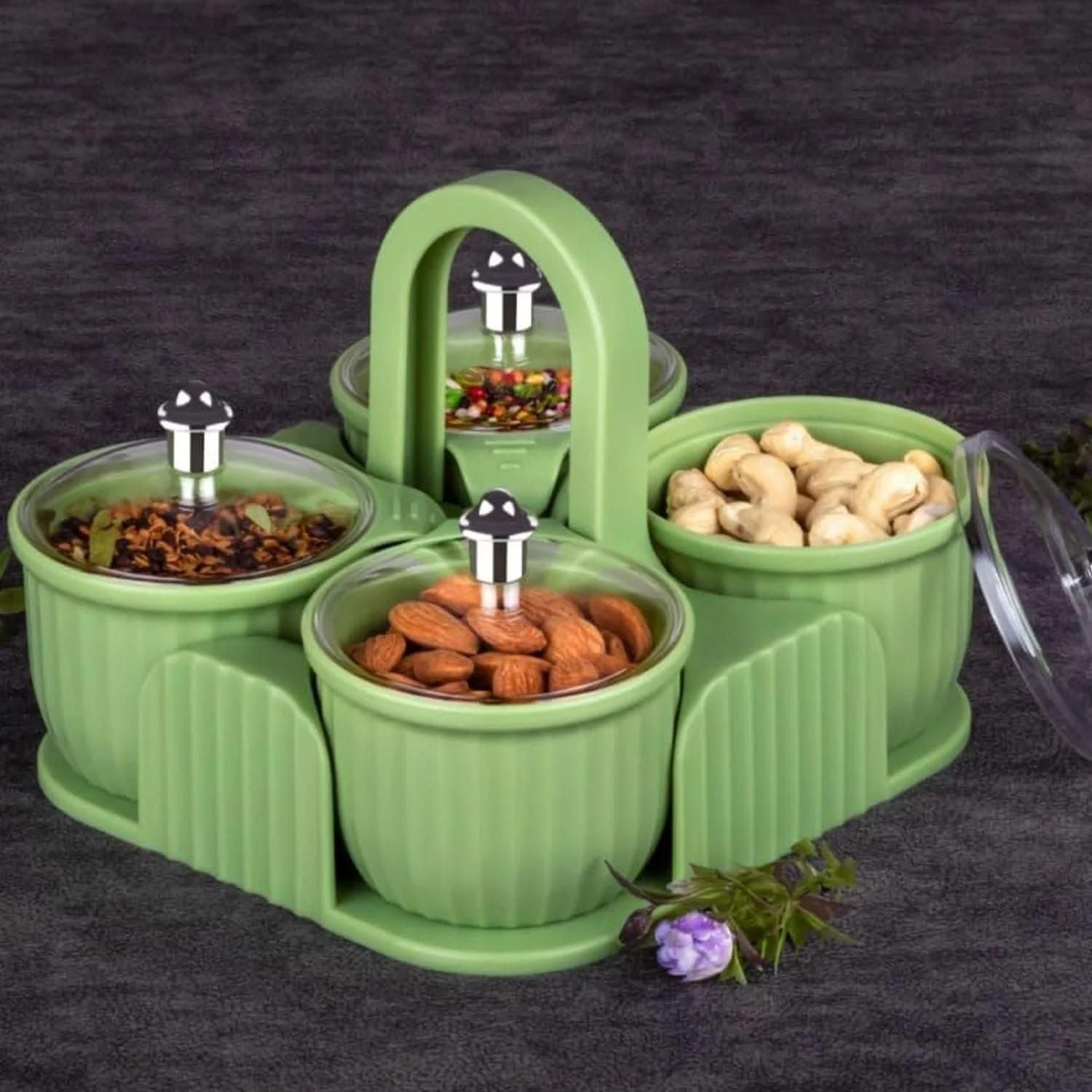 Multipurpose 4 pcs Storage Jar with Tray - Style Elevates