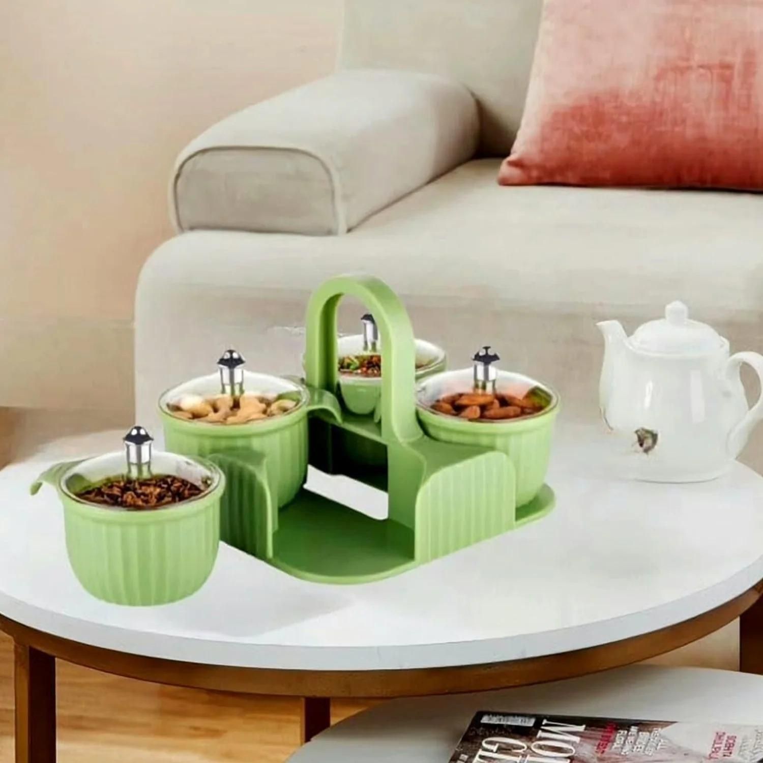Multipurpose 4 pcs Storage Jar with Tray - Style Elevates