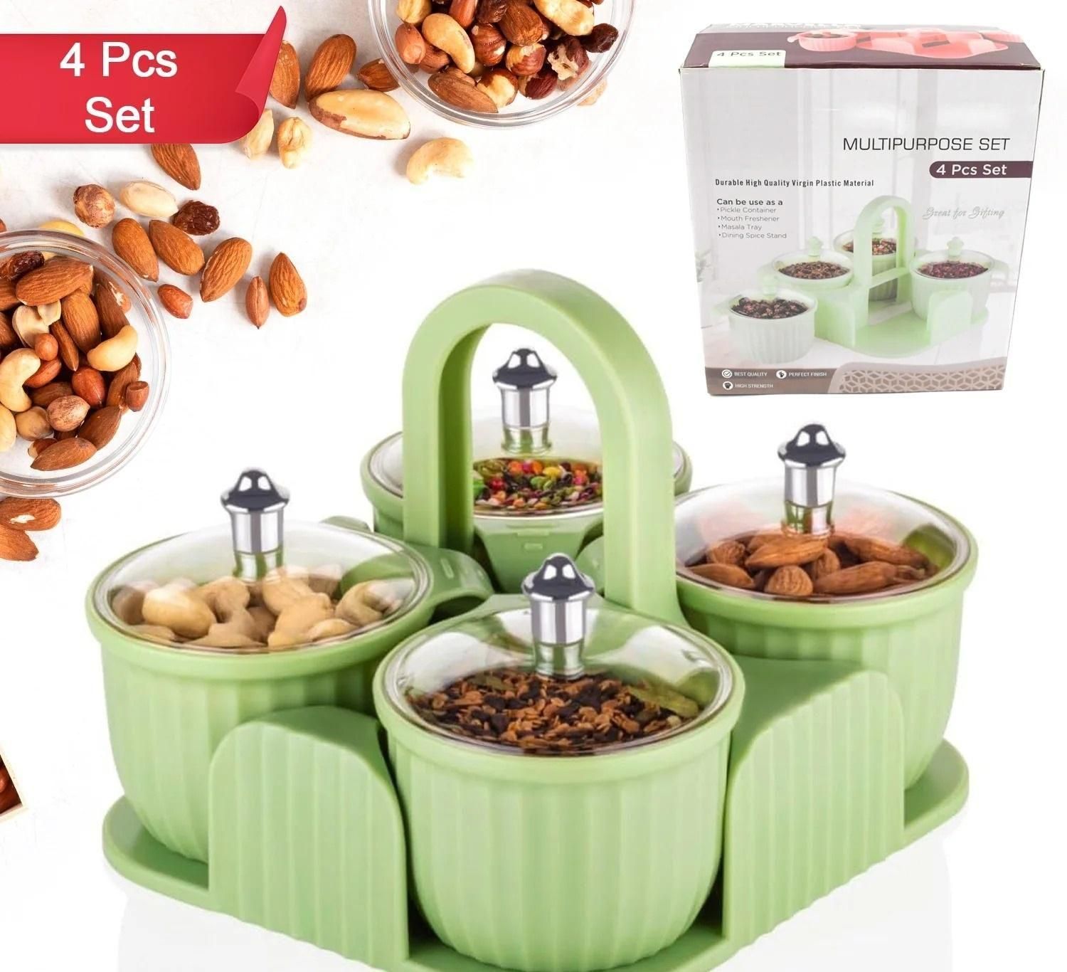 Multipurpose 4 pcs Storage Jar with Tray - Style Elevates