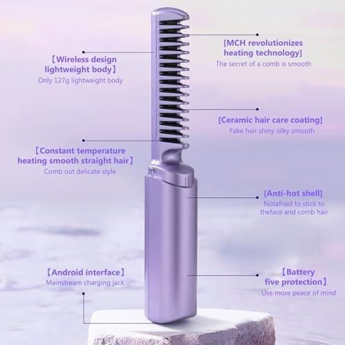 Rechargeable Hot Comb Hair Straightener - Style Elevates