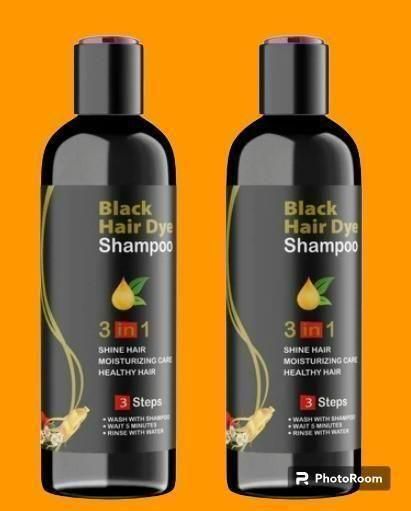 Unisex Instant Black Herbal Hair Dye Shampoo for Grey Hair Coverage Shampoo 3 in 1(100ml) Pack Of 2 - Style Elevates