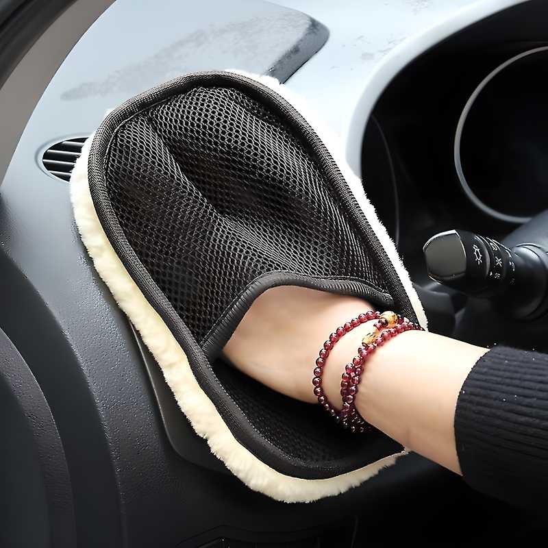 Wool Car Wash Gloves, Lint Free Scrubber High Density Car - Style Elevates